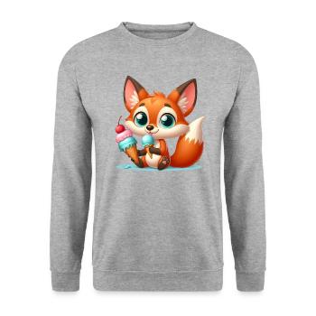 FOX 8 - Unisex Pullover - Weißgrau meliert - Vorne - Alina (178cm) & Michal (187cm)