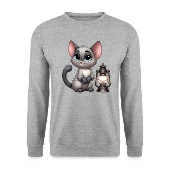Siamese 19 - Unisex Sweatshirt - salt & pepper - Front - Alina (178cm) & Michal (187cm)