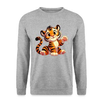 Tiger 6 - Unisex Sweatshirt - salt & pepper - Front - Alina (178cm) & Michal (187cm)