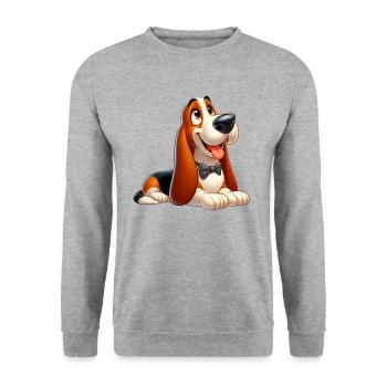 Basset 9 - Unisex Sweatshirt - salt & pepper - Front - Alina (178cm) & Michal (187cm)