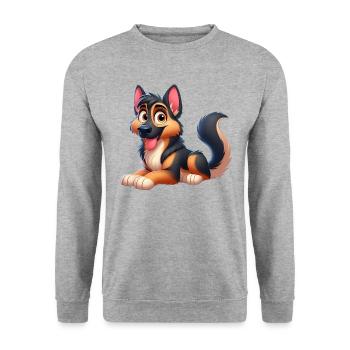 berger allemand 10 - Sweat-shirt Unisexe - gris chiné - Devant - Alina (178cm) & Michal (187cm)