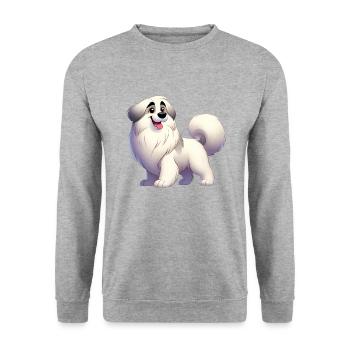 berger des pyrénées - Sweat-shirt Unisexe - gris chiné - Devant - Alina (178cm) & Michal (187cm)