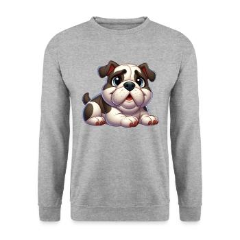 bouledogue anglais 3 - Sweat-shirt Unisexe - gris chiné - Devant - Alina (178cm) & Michal (187cm)