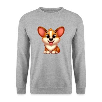Corgi 6 - Unisex Sweatshirt - salt & pepper - Front - Alina (178cm) & Michal (187cm)