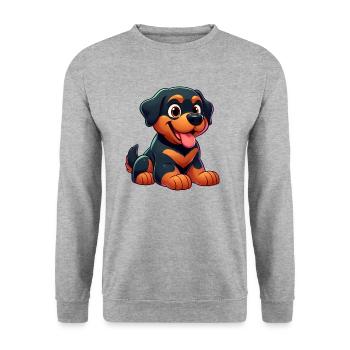 Rottweiller 3 - Unisex Pullover - Weißgrau meliert - Vorne - Alina (178cm) & Michal (187cm)