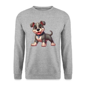 Pitbull (Pitbull) - Unisex Pullover - Weißgrau meliert - Vorne - Alina (178cm) & Michal (187cm)