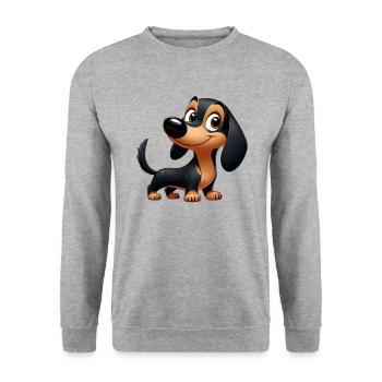 teckel 2 - Sweat-shirt Unisexe - gris chiné - Devant - Alina (178cm) & Michal (187cm)