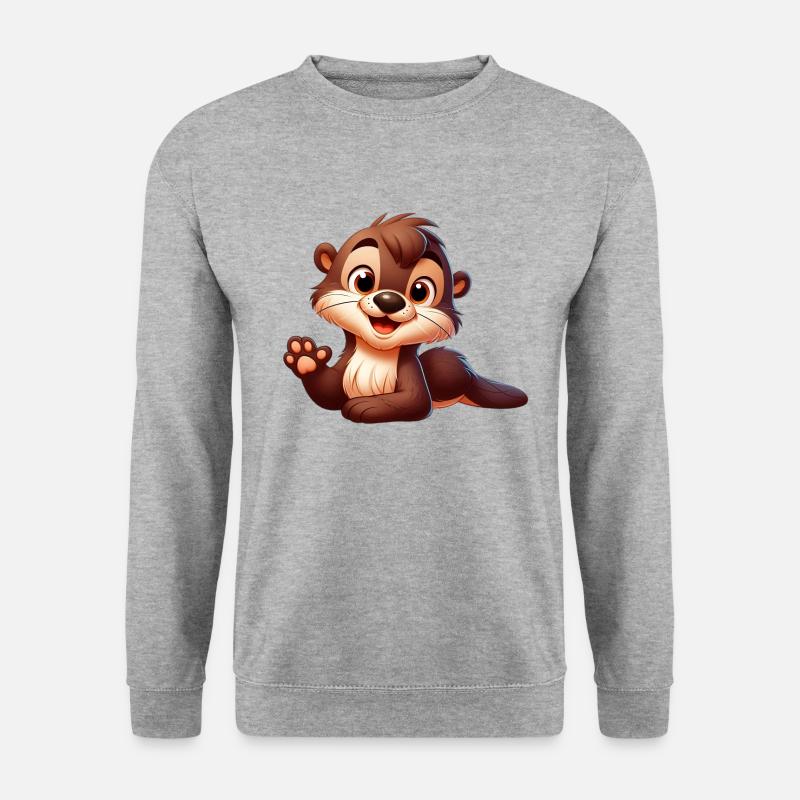 Otter 2 - Unisex Pullover - Weißgrau meliert