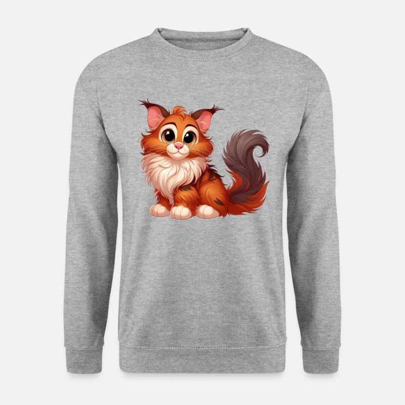 Maine Coon 2 - Unisex Pullover - Weißgrau meliert
