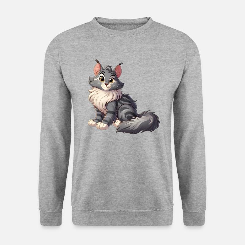 Maine Coon 15 - Unisex Pullover - Weißgrau meliert
