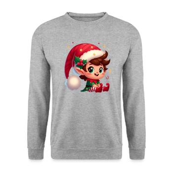 lutin 4 - Sweat-shirt Unisexe - gris chiné - Devant - Alina (178cm) & Michal (187cm)