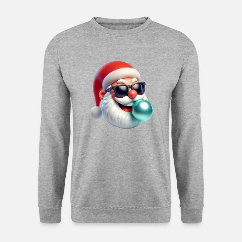 Santa Fun 3 - Unisex Pullover - Weißgrau meliert