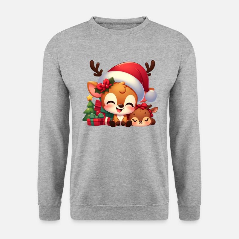 Rudolf 8 - Unisex Pullover - Weißgrau meliert