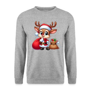 rudolph 4 - Sweat-shirt Unisexe - gris chiné - Devant - Alina (178cm) & Michal (187cm)