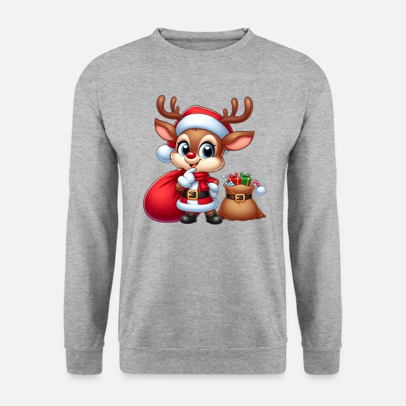 Rudolf 4 - Unisex Pullover - Weißgrau meliert