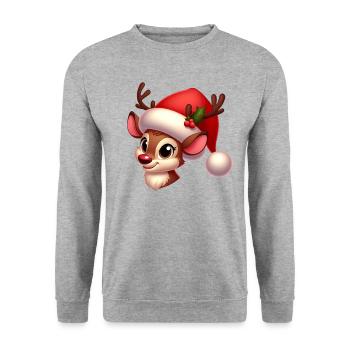 rudolph 9 - Sweat-shirt Unisexe - gris chiné - Devant - Alina (178cm) & Michal (187cm)