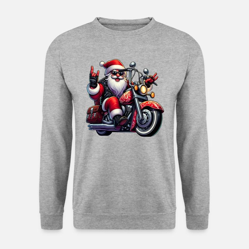 santa moto 3 - Sweat-shirt Unisexe - gris chiné