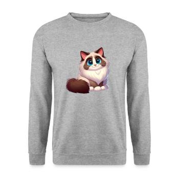 Ragdoll 14 - Unisex Pullover - Weißgrau meliert - Vorne - Alina (178cm) & Michal (187cm)