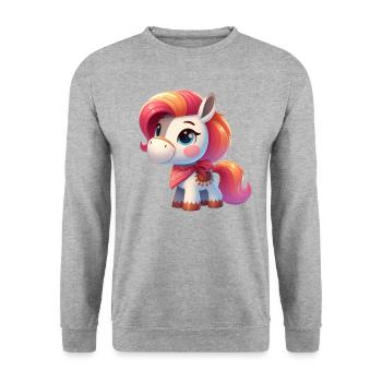 pony 4 - Unisex Sweatshirt - salt & pepper - Front - Alina (178cm) & Michal (187cm)