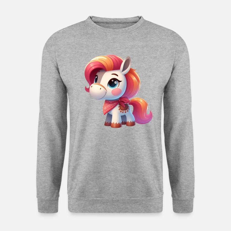 Pony 4 - Unisex Pullover - Weißgrau meliert