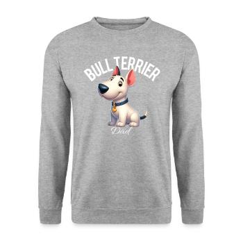 Bull Terrier Dad 3 - Unisex Sweatshirt - salt & pepper - Front - Alina (178cm) & Michal (187cm)