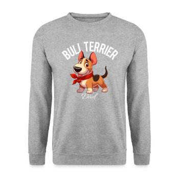 Bullterrier Papa 2 - Unisex Pullover - Weißgrau meliert - Vorne - Alina (178cm) & Michal (187cm)