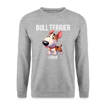 Bullterrier Liebhaber 3 - Unisex Pullover - Weißgrau meliert - Vorne - Alina (178cm) & Michal (187cm)