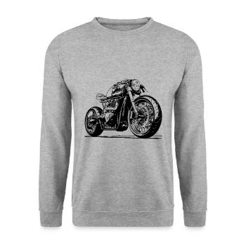 Moto Noir Motorcycle Vintage Black - Unisex Sweatshirt - salt & pepper - Front - Alina (178cm) & Michal (187cm)