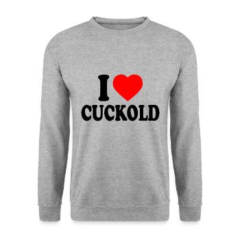 I love cuckold - Sweat-shirt Unisexe - gris chiné - Devant - Alina (178cm) & Michal (187cm)