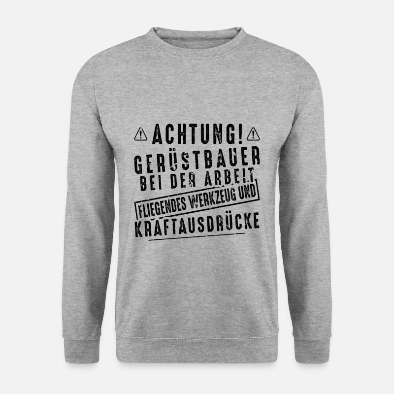 Gerüstbauer Bei Der Arbeit Beruf Gerüstbau - Unisex Pullover - Weißgrau meliert