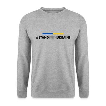Stand with ukraine - Unisex Pullover - Weißgrau meliert - Vorne - Alina (178cm) & Michal (187cm)
