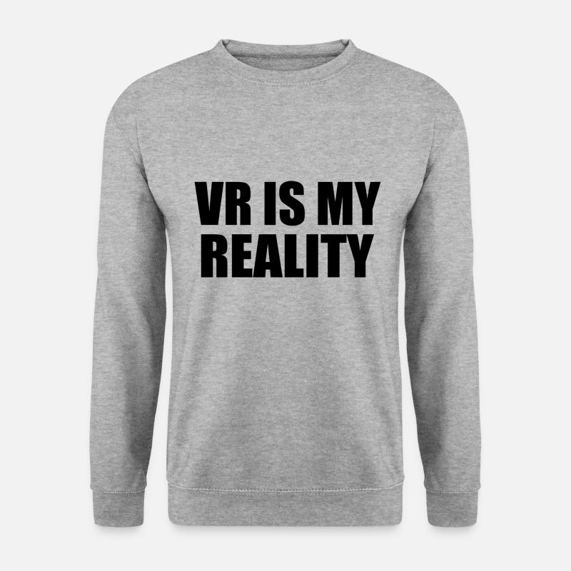 VR is my REALITY - Unisex Pullover - Weißgrau meliert