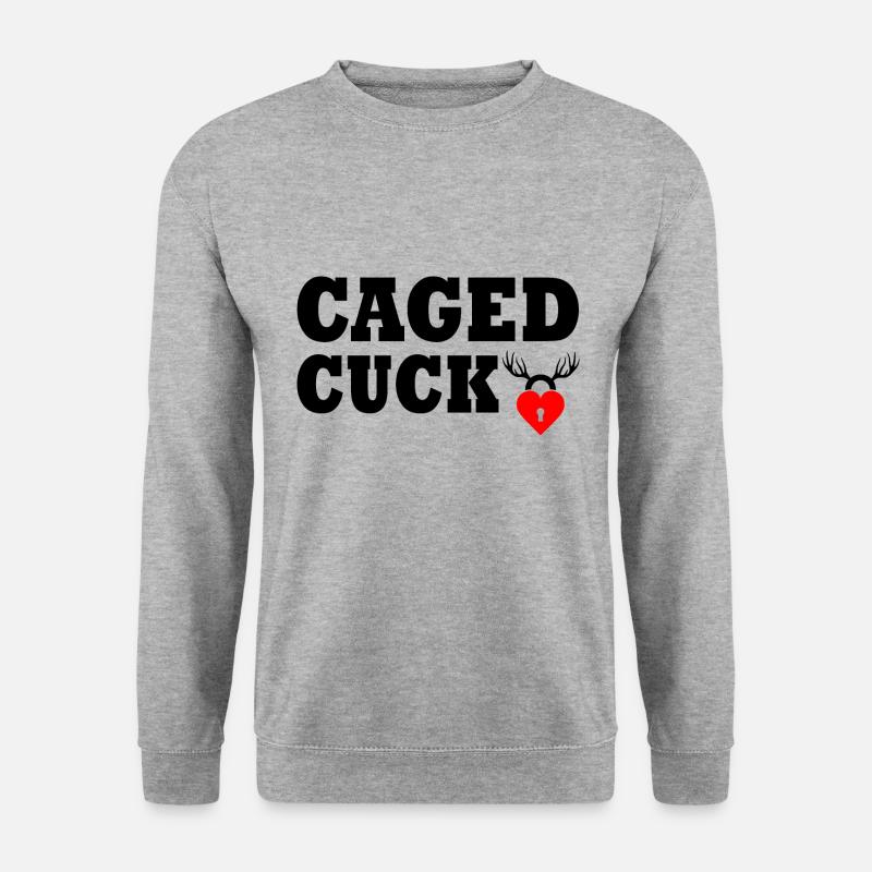 Cuckold caged cuck - Unisex Pullover - Weißgrau meliert