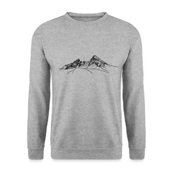 watzmann, Berchtesgaden, Bavarian Alps, Mountain - Unisex Sweatshirt - salt & pepper - Front - Alina (178cm) & Michal (187cm)