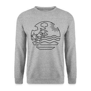 Plage - Sweat-shirt Unisexe - gris chiné - Devant - Alina (178cm) & Michal (187cm)