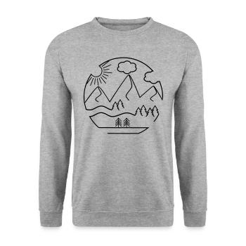 Berge - Unisex Pullover - Weißgrau meliert - Vorne - Alina (178cm) & Michal (187cm)