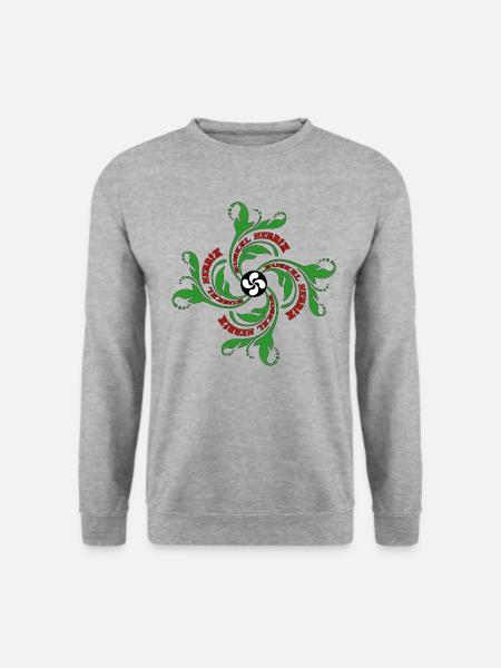 Baskenlandkreuz - Unisex Pullover - Weißgrau meliert