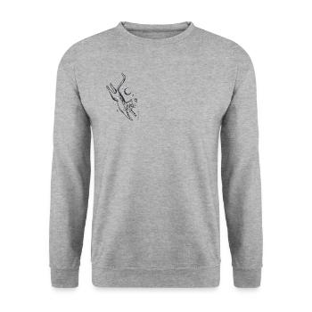 Tattoo Cat - Unisex Pullover - Weißgrau meliert - Vorne - Alina (178cm) & Michal (187cm)