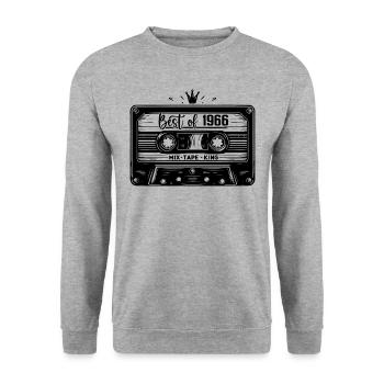 Kassette 1966 Vintage 1966 Vintage 1966 Geschenke - Unisex Pullover - Weißgrau meliert - Vorne - Alina (178cm) & Michal (187cm)
