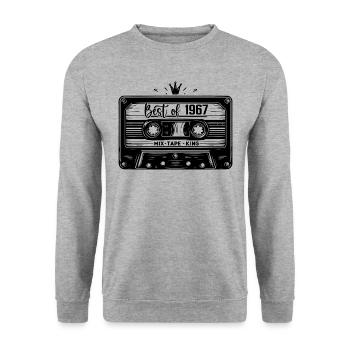 Kassette 1967 Vintage 1967 Vintage 1967 Geschenke - Unisex Pullover - Weißgrau meliert - Vorne - Alina (178cm) & Michal (187cm)