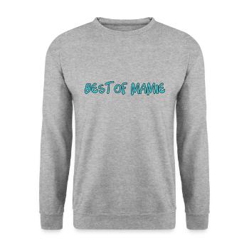 OMA. MUTTERTAG. ALLES GUTE ZUM OMA-TAG. ICH LIEBE DICH - Unisex Pullover - Weißgrau meliert - Vorne - Alina (178cm) & Michal (187cm)