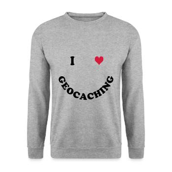 Geocaching - Sweat-shirt Unisexe - gris chiné - Devant - Alina (178cm) & Michal (187cm)
