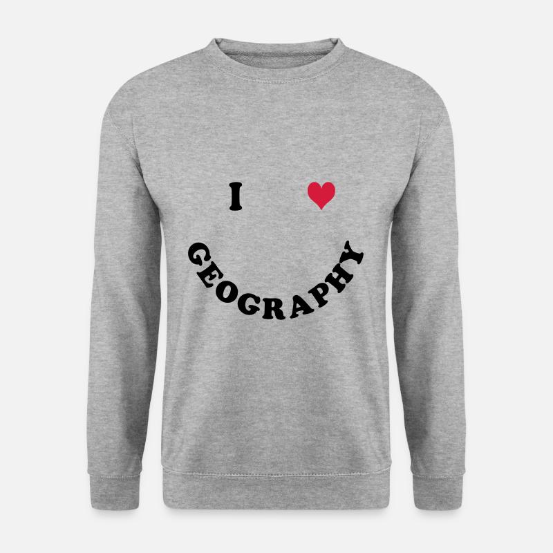 Geographie - Unisex Pullover - Weißgrau meliert