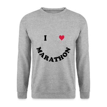 Marathon - Sweat-shirt Unisexe - gris chiné - Devant - Alina (178cm) & Michal (187cm)