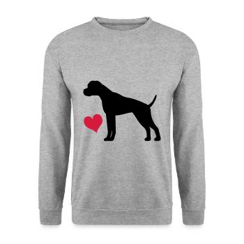 Boxer - Sweat-shirt Unisexe - gris chiné - Devant - Alina (178cm) & Michal (187cm)