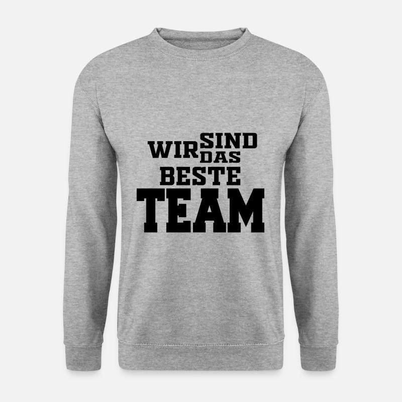 TEAM - Unisex Pullover - Weißgrau meliert
