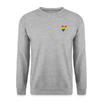 Cœur arc-en-ciel - Sweat-shirt Unisexe - gris chiné - Devant - Alina (178cm) & Michal (187cm)