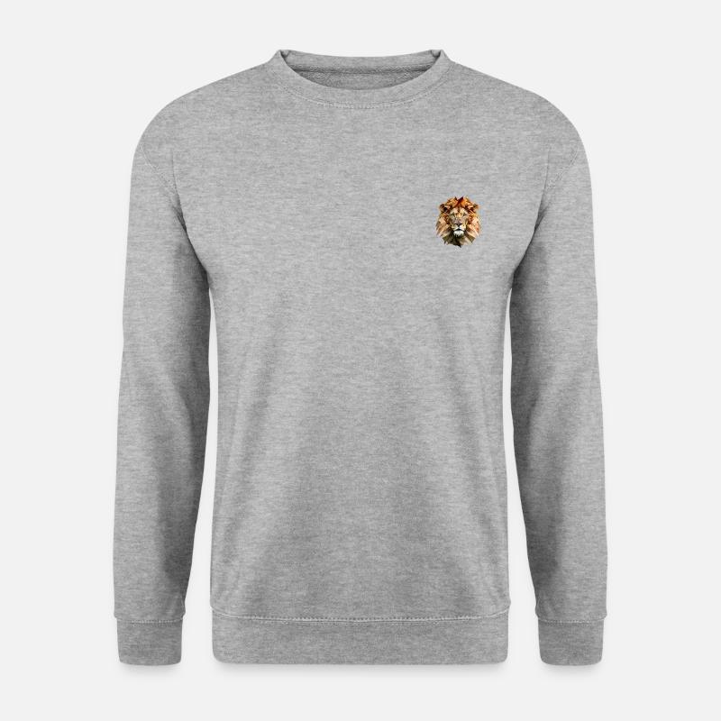 Majestic Polygon Lion – Geometric - Unisex Sweatshirt - salt & pepper