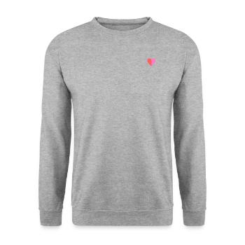 Two-tone heart red-pink - Unisex Sweatshirt - salt & pepper - Front - Alina (178cm) & Michal (187cm)