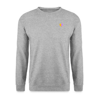 Two-tone heart yellow-lilac - Unisex Sweatshirt - salt & pepper - Front - Alina (178cm) & Michal (187cm)